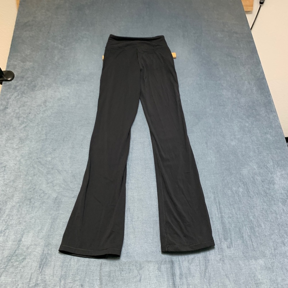 Aeropostale Moisture Wicking Leggings Womens Small Black Stretch Flared Leg Yoga